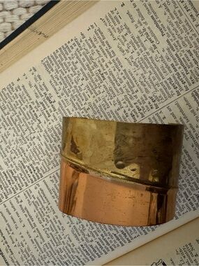 Vintage Gold and Copper Wide Cuff Bracelet
